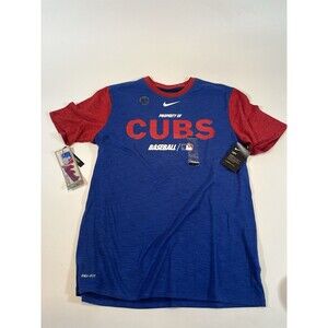 Chicago Cubs Shirt Size Large Blue Red Baseball  Dri-Fit NWT